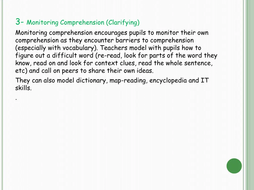 3 monitoring comprehension clarifying monitoring
