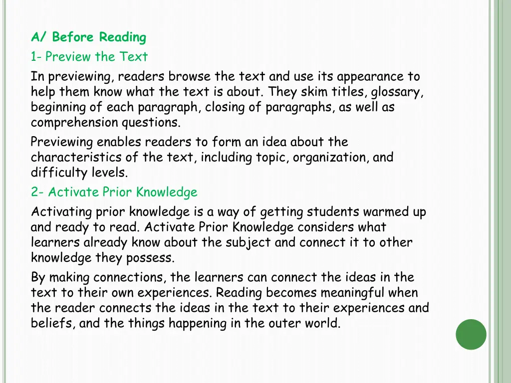 a before reading 1 preview the text in previewing
