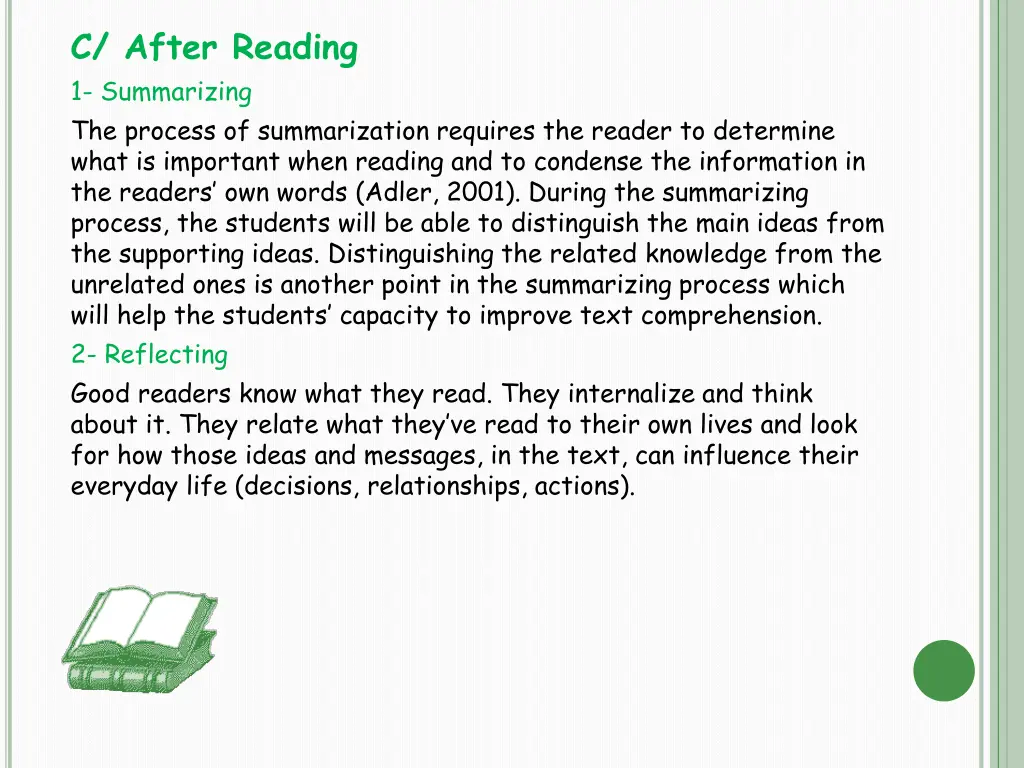 c after reading 1 summarizing the process