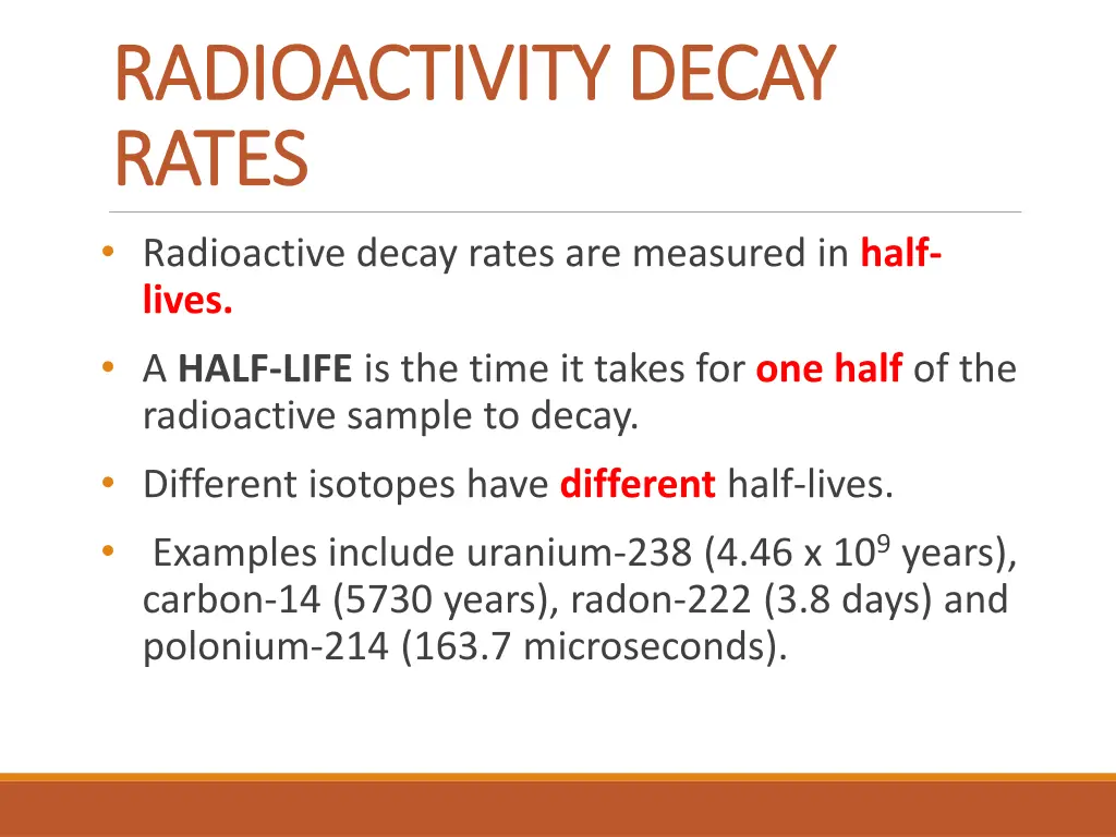 radioactivity decay radioactivity decay rates