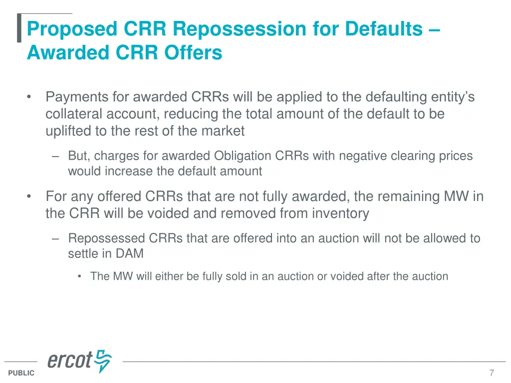 proposed crr repossession for defaults awarded