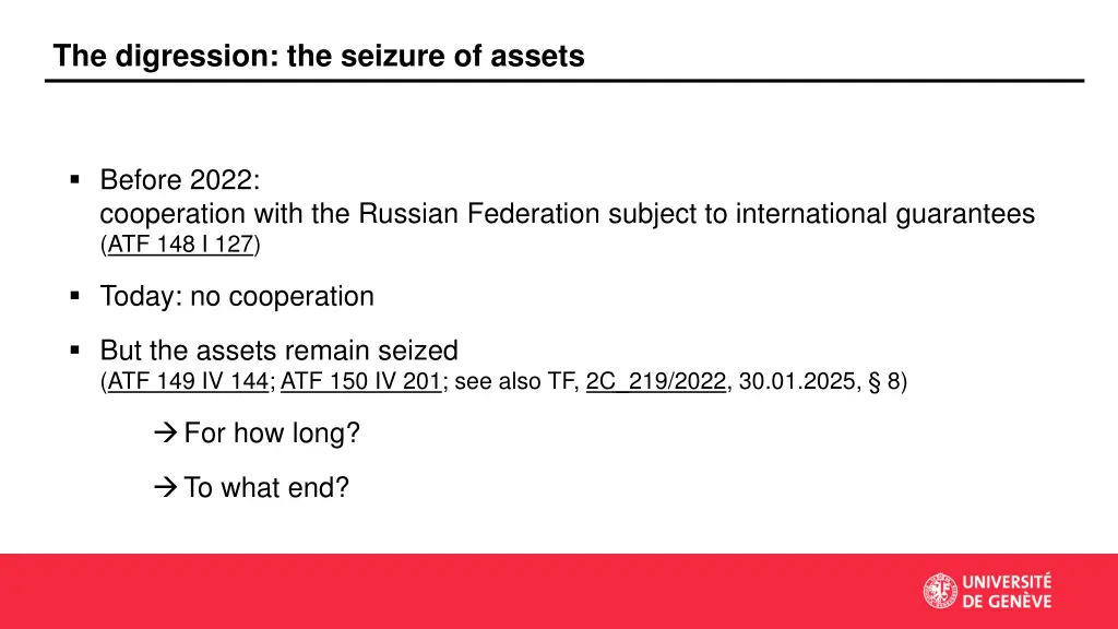 the digression the seizure of assets