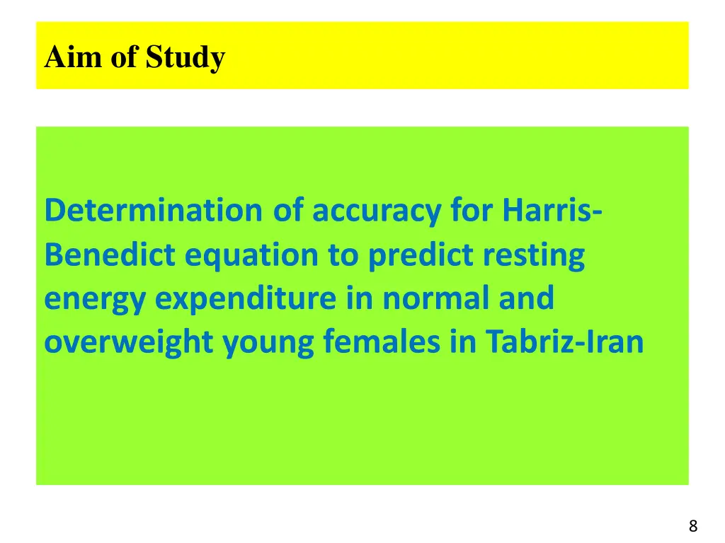 aim of study