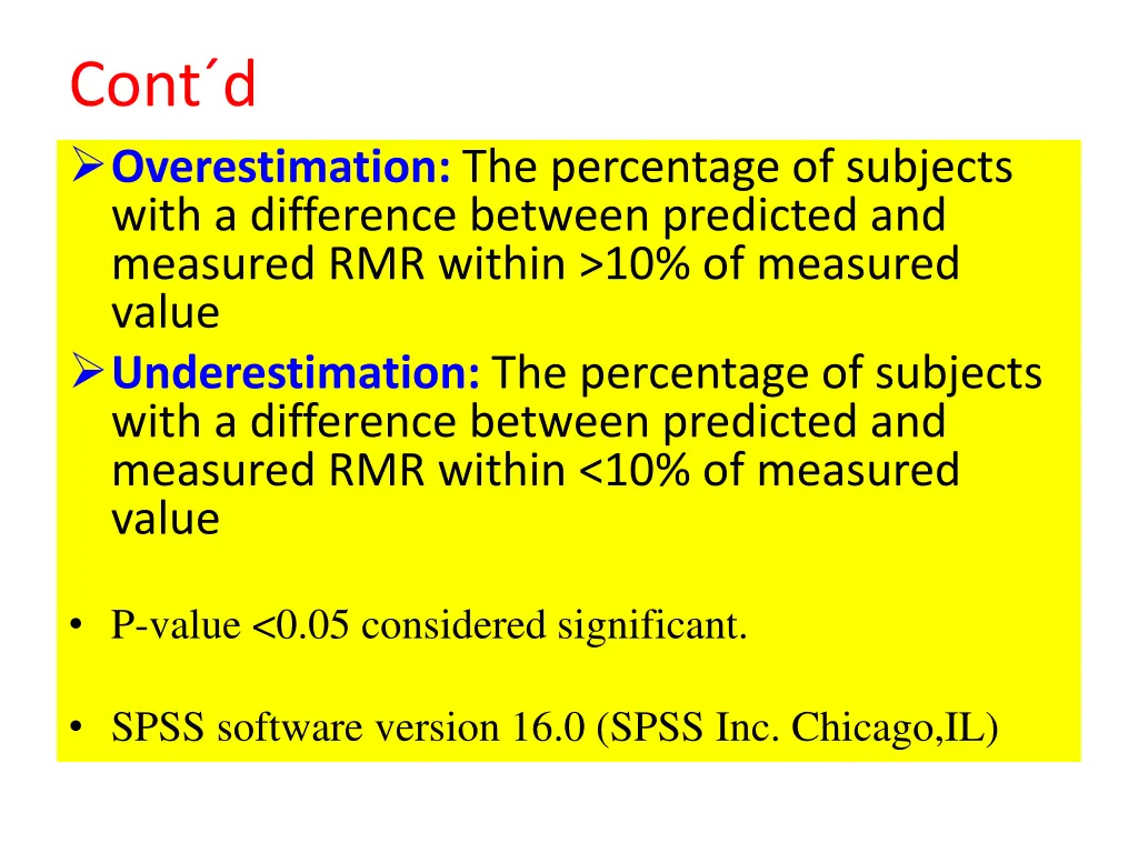 cont d overestimation the percentage of subjects