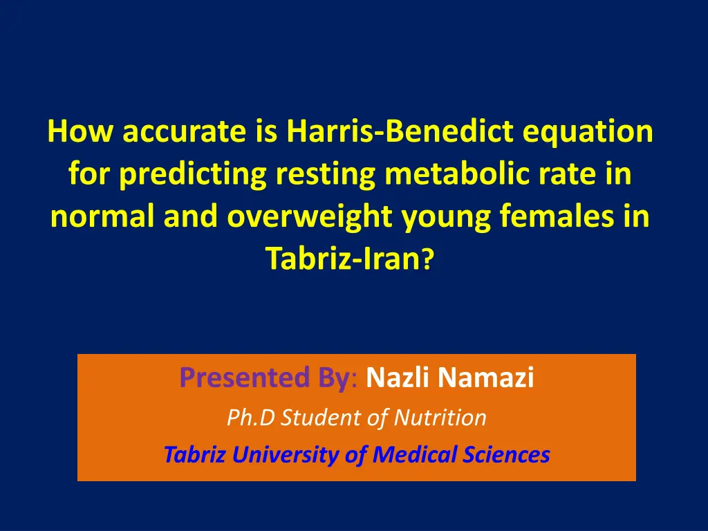 how accurate is harris benedict equation