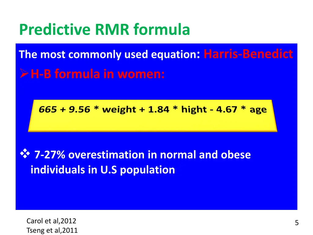 predictive rmr formula