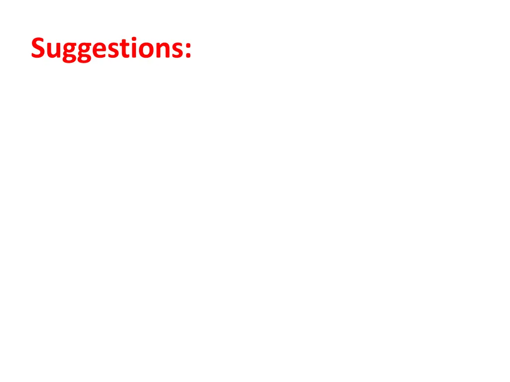 suggestions