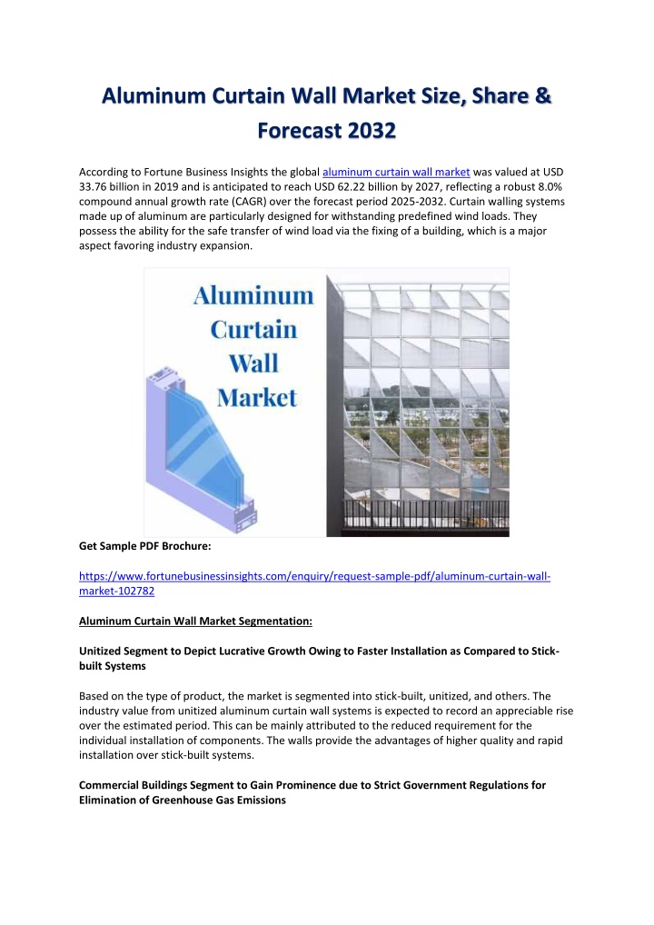 aluminum curtain wall market size share forecast