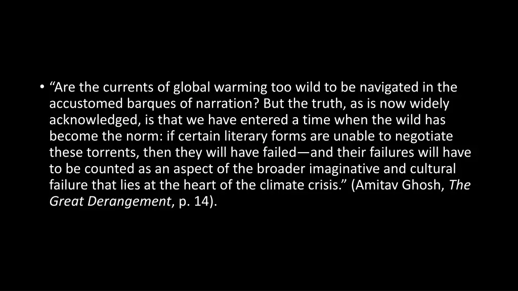 are the currents of global warming too wild