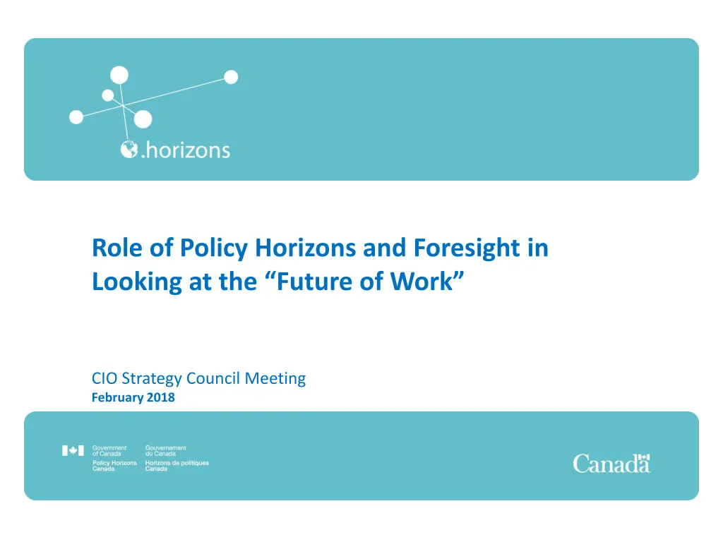role of policy horizons and foresight in looking
