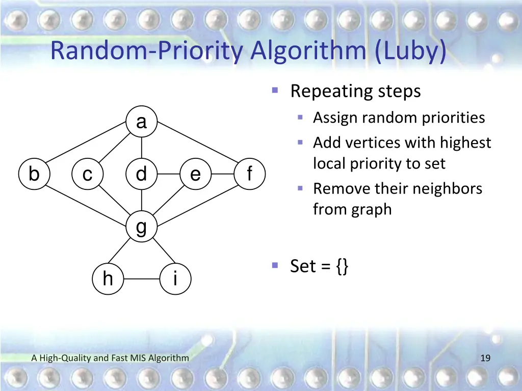 random priority algorithm luby