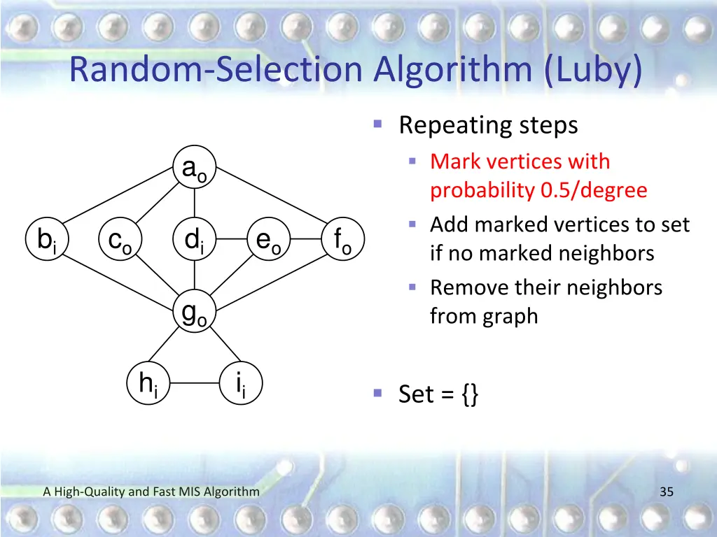 random selection algorithm luby 1