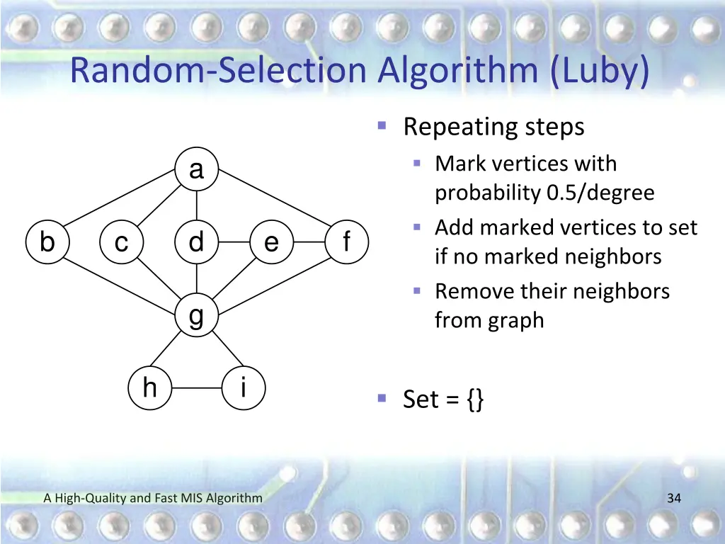 random selection algorithm luby