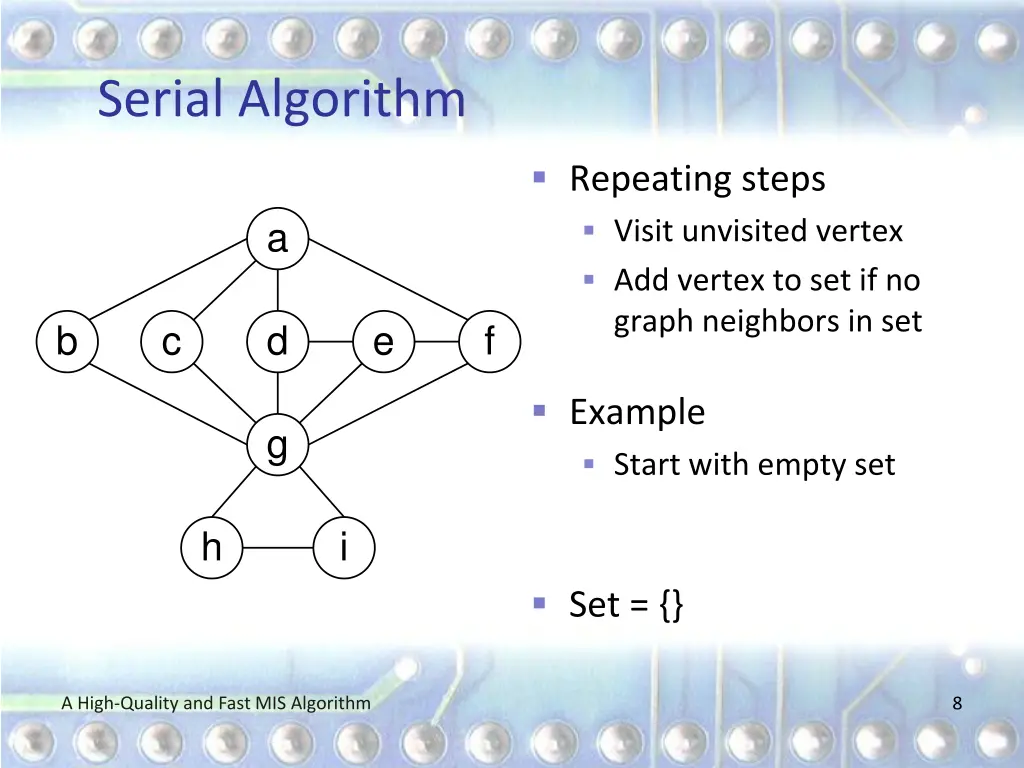 serial algorithm 1