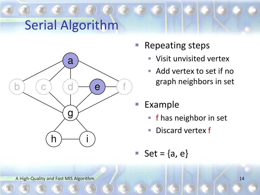 serial algorithm 7
