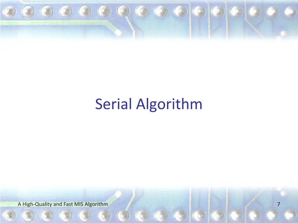 serial algorithm