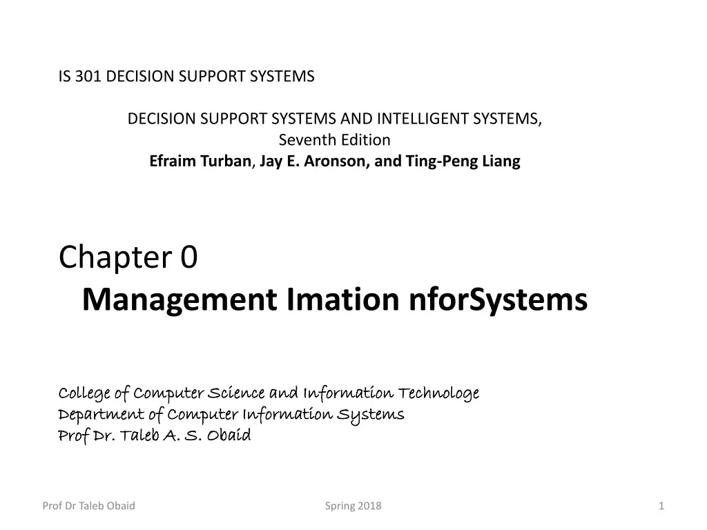 is 301 decision support systems