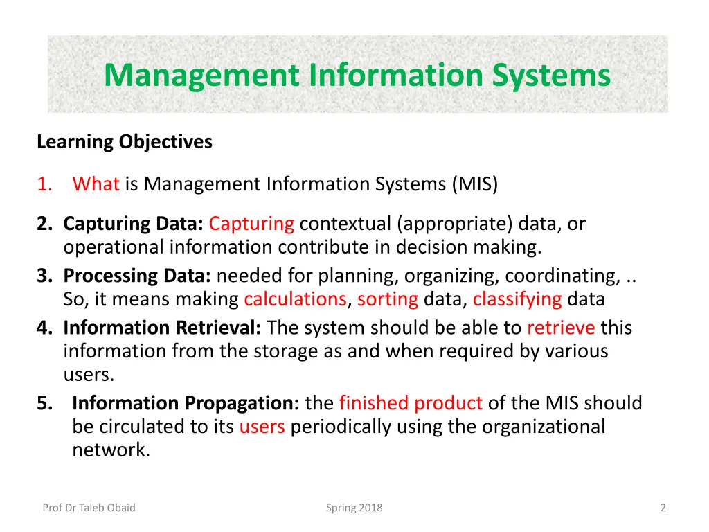 management information systems