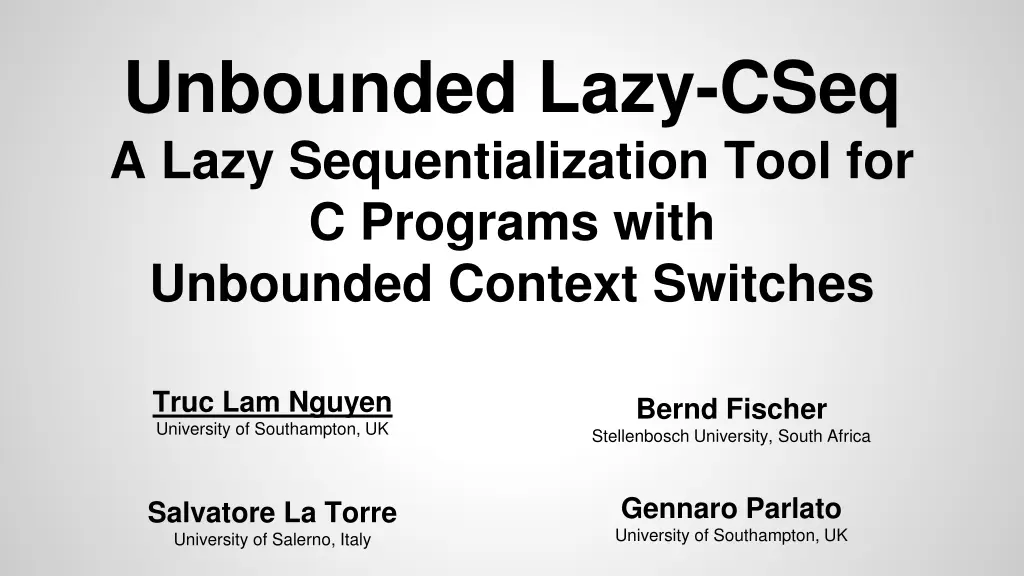 unbounded lazy cseq a lazy sequentialization tool
