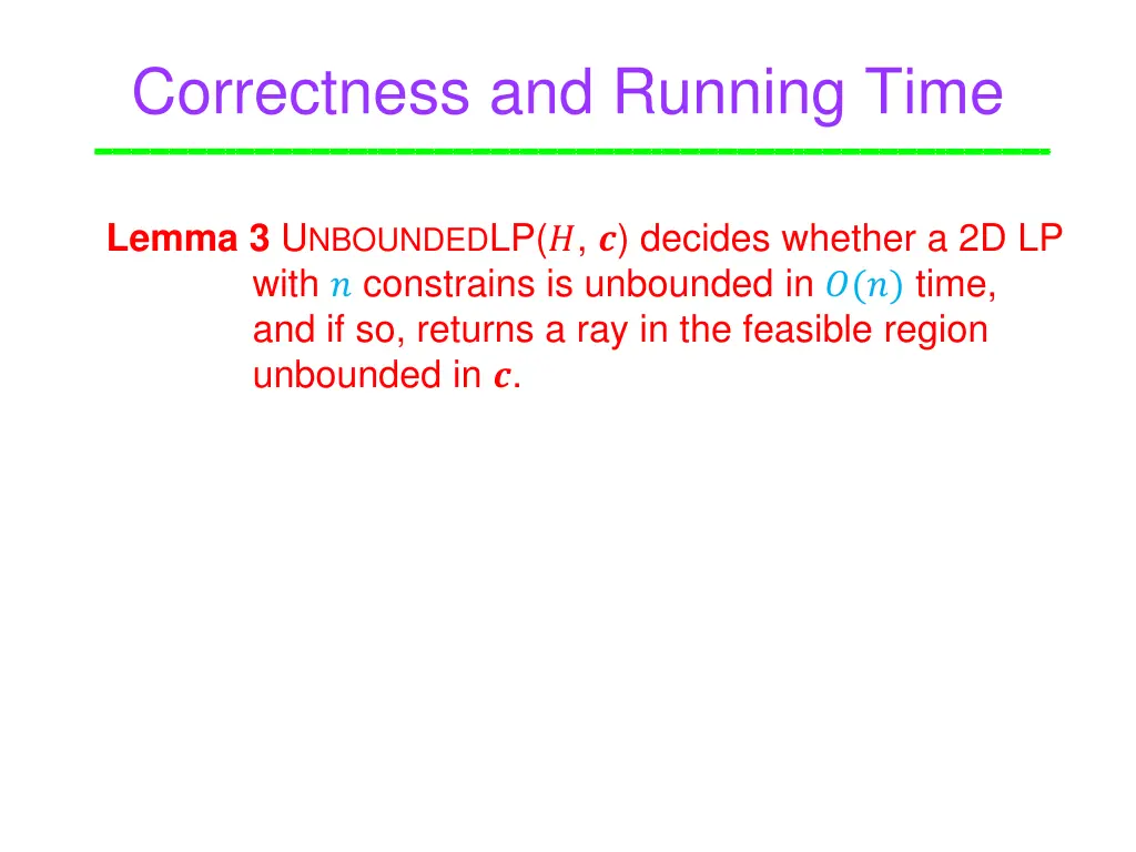 correctness and running time
