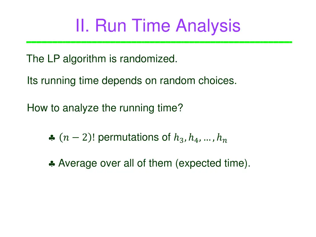 ii run time analysis