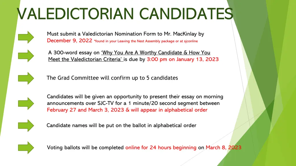 valedictorian candidates
