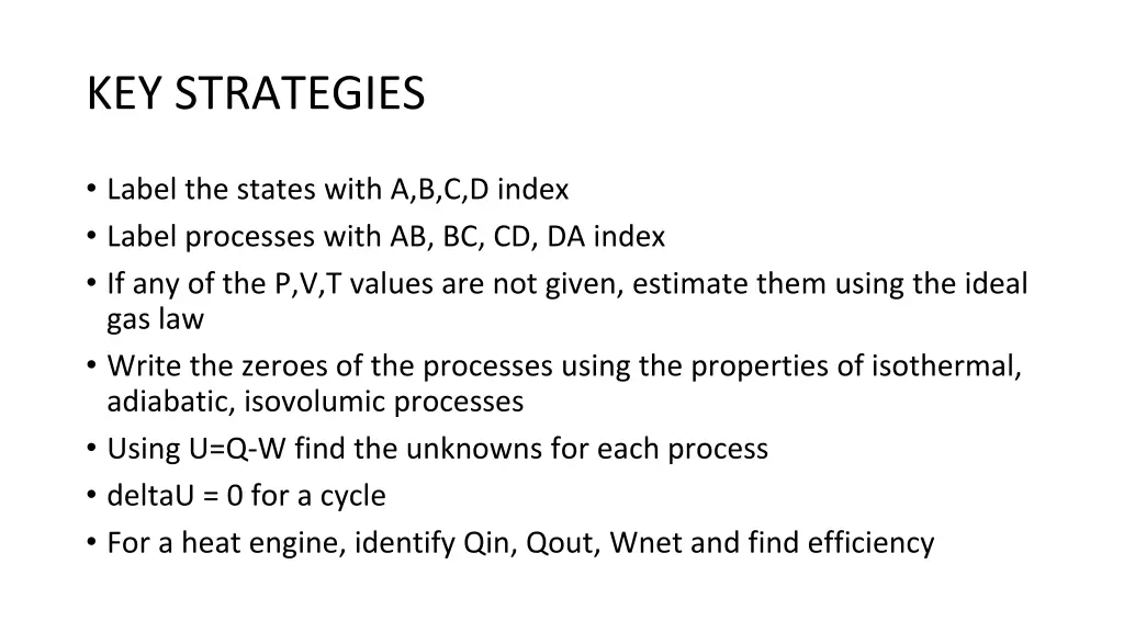 key strategies