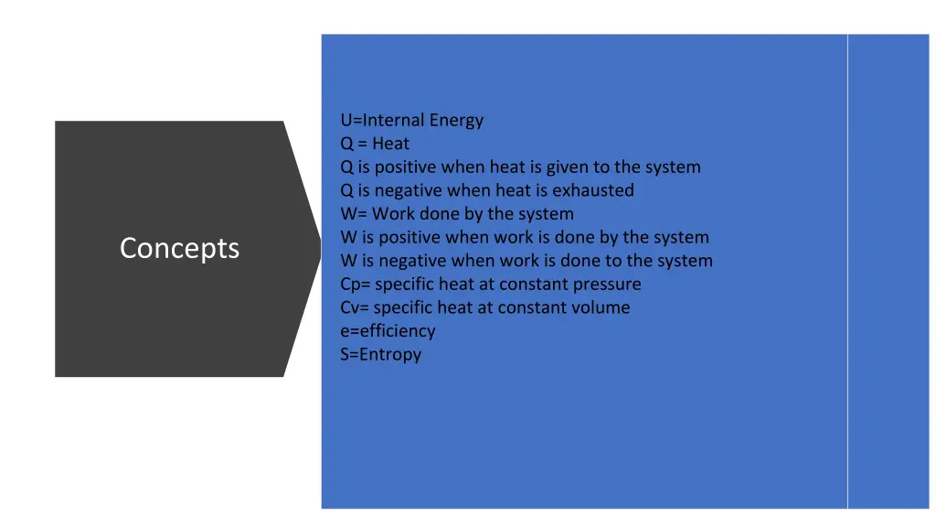 u internal energy q heat q is positive when heat