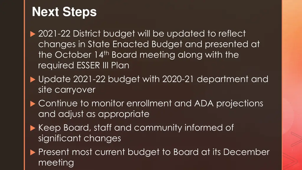 next steps