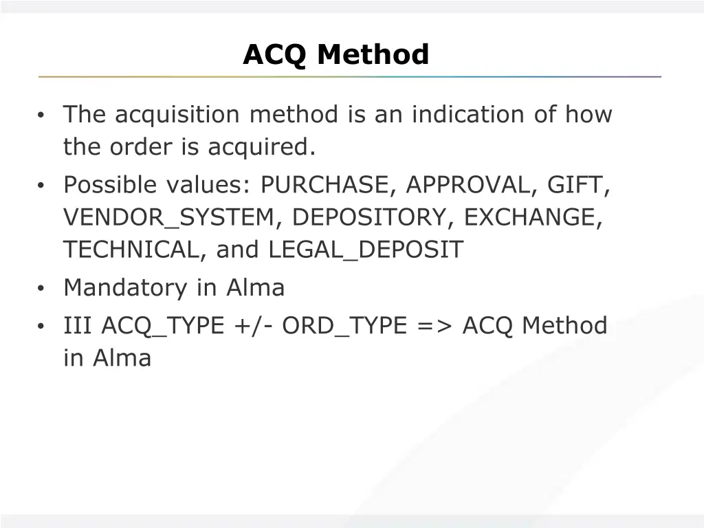 acq method
