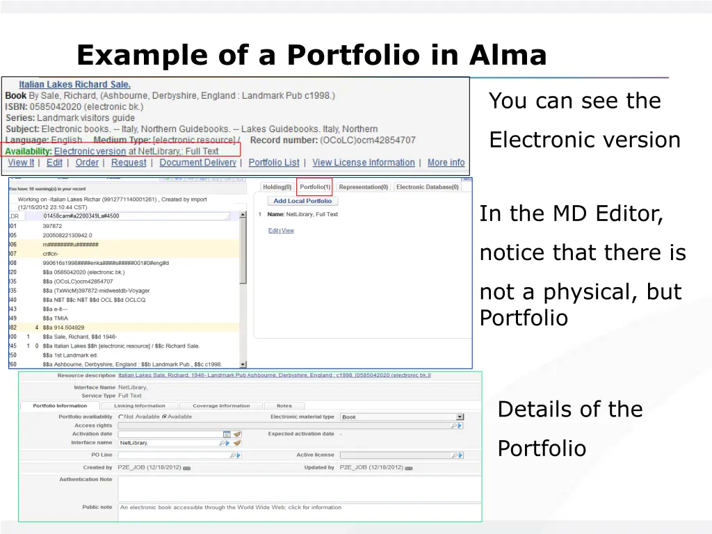 example of a portfolio in alma