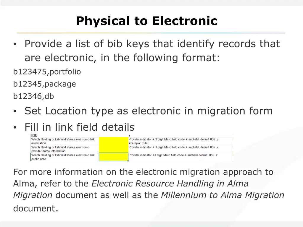 physical to electronic 1