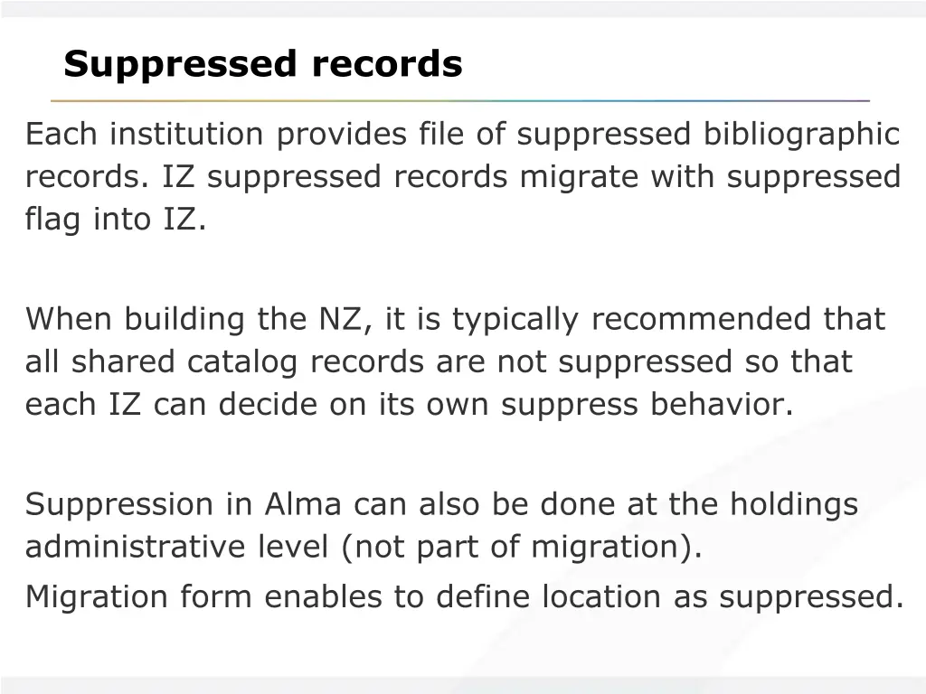suppressed records