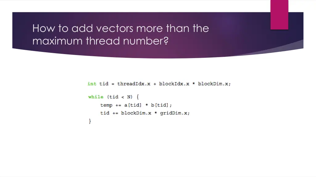 how to add vectors more than the maximum thread 1