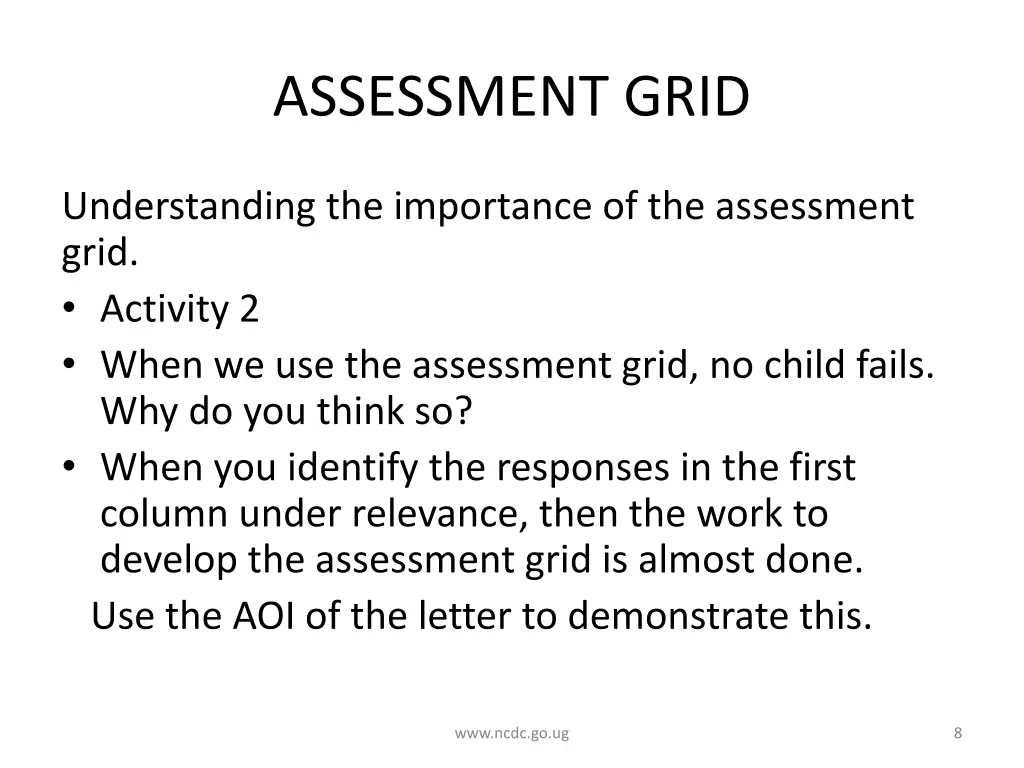 assessment grid