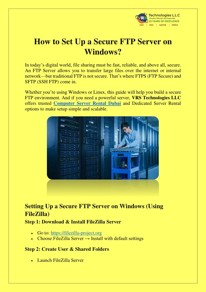 how to set up a secure ftp server on windows