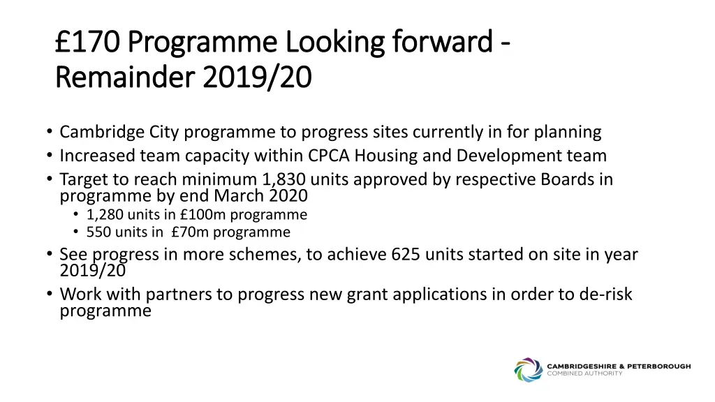 170 programme looking forward 170 programme