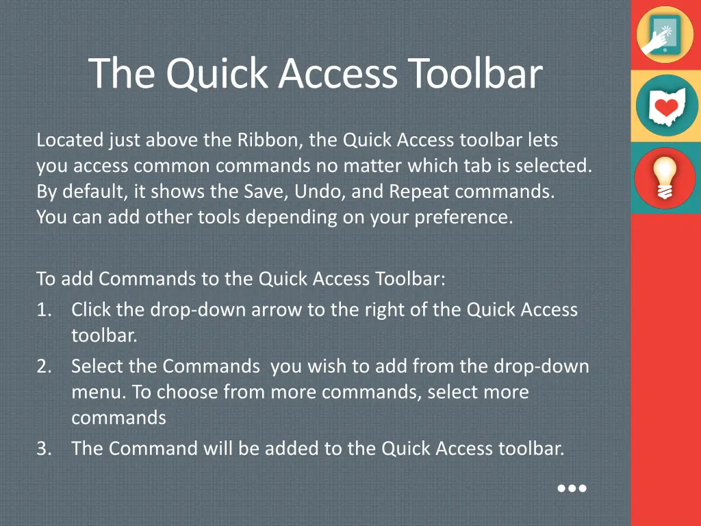 the quick access toolbar