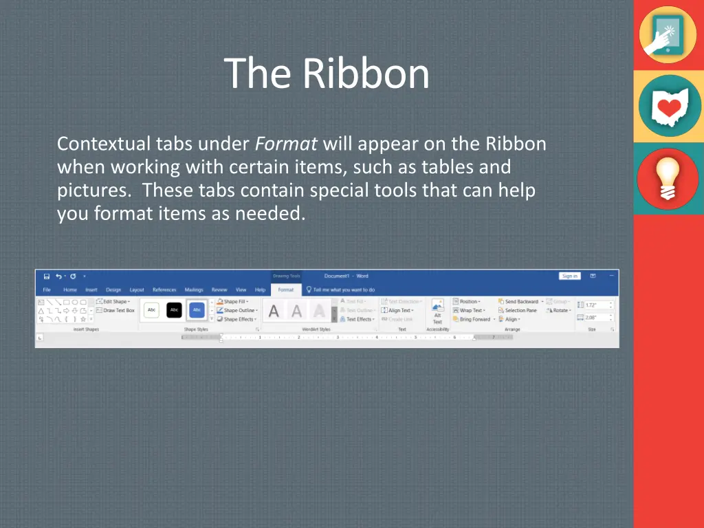 the ribbon 9