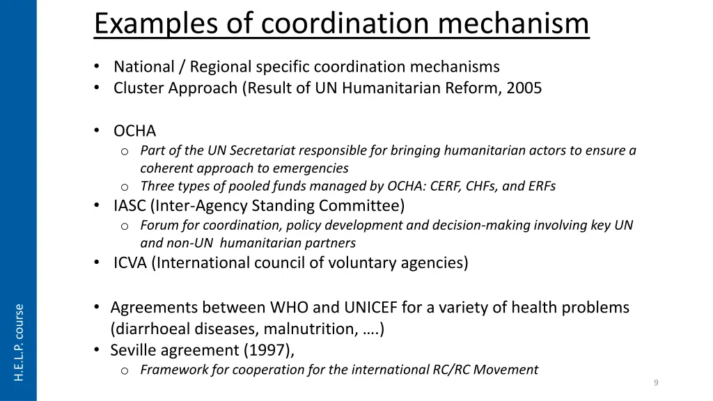 examples of coordination mechanism
