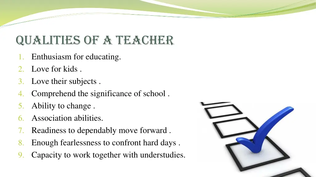 qualities of a teacher
