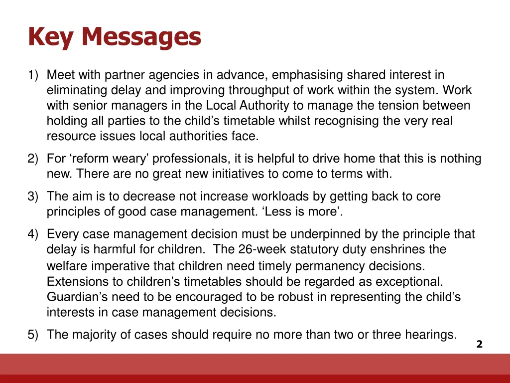 key messages