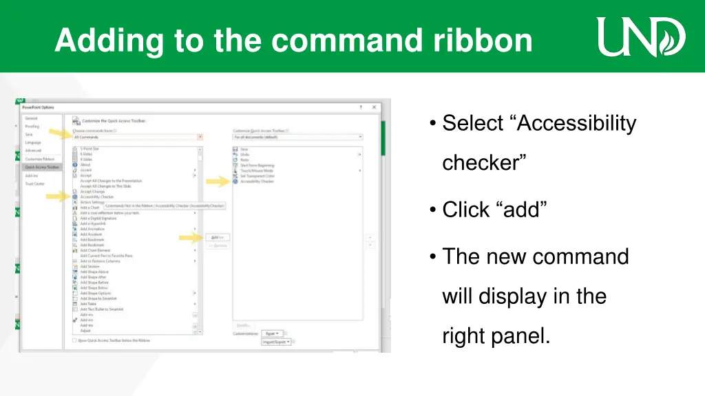 adding to the command ribbon