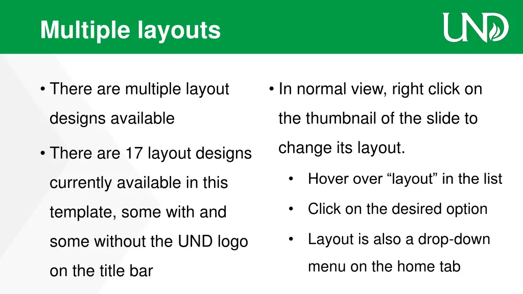 multiple layouts