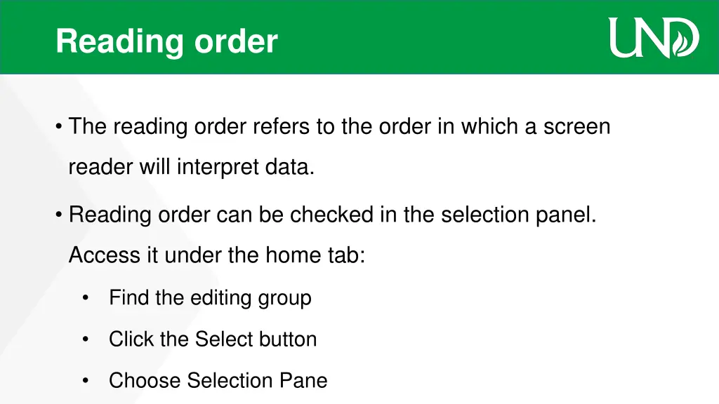 reading order