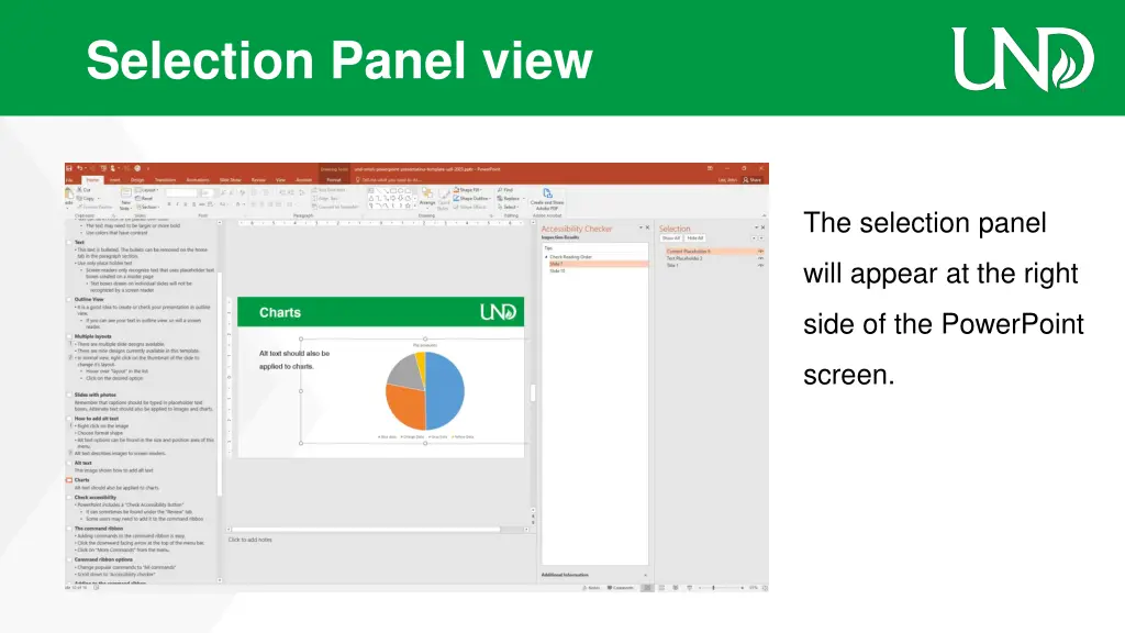 selection panel view