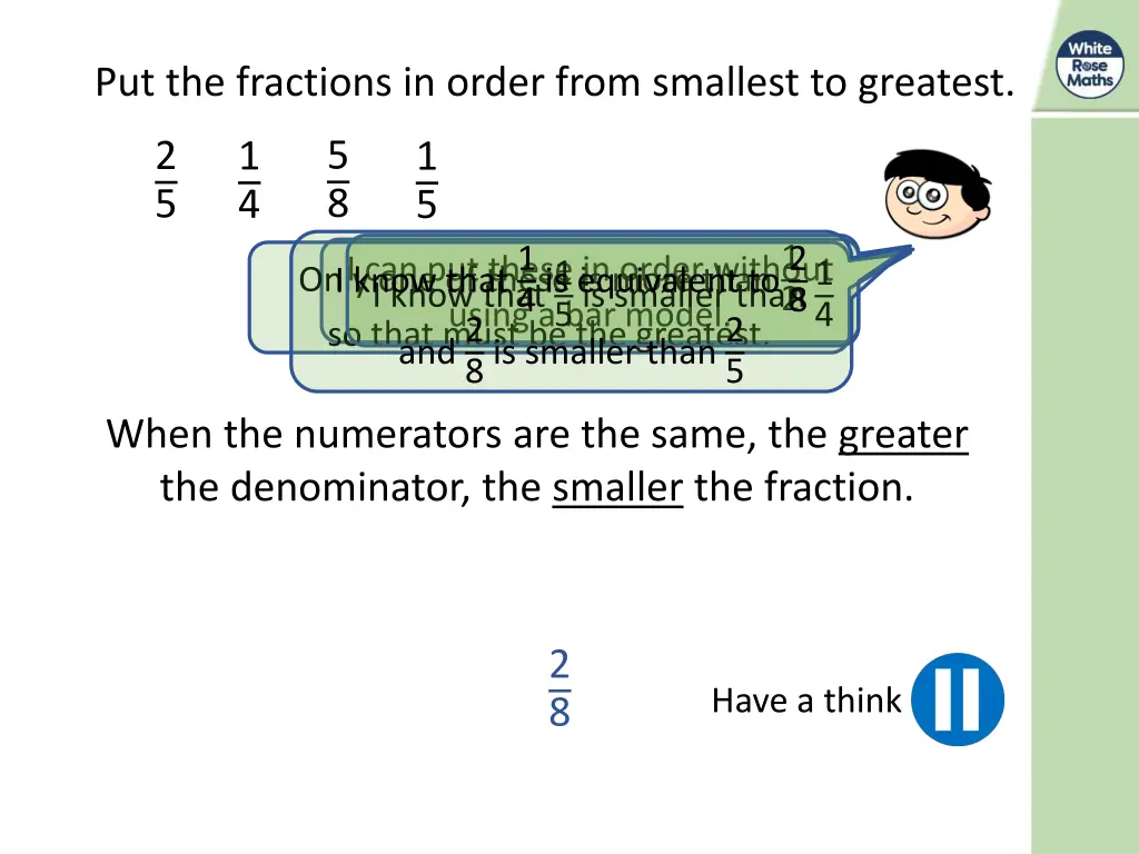 put the fractions in order from smallest 2