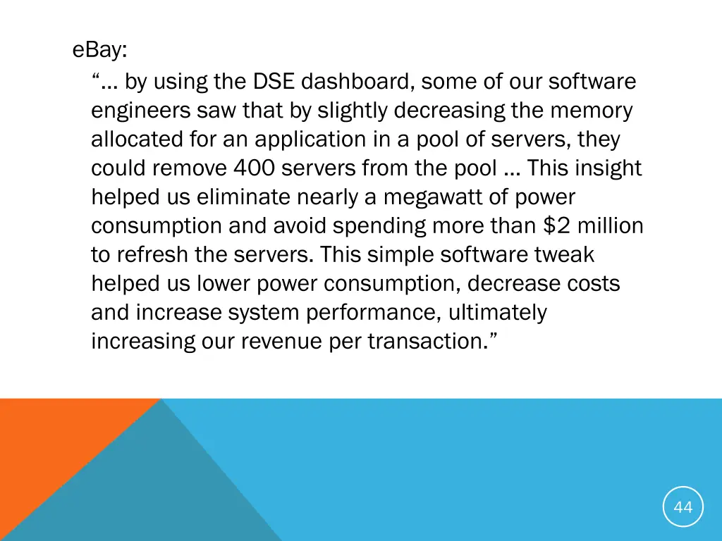 ebay by using the dse dashboard some