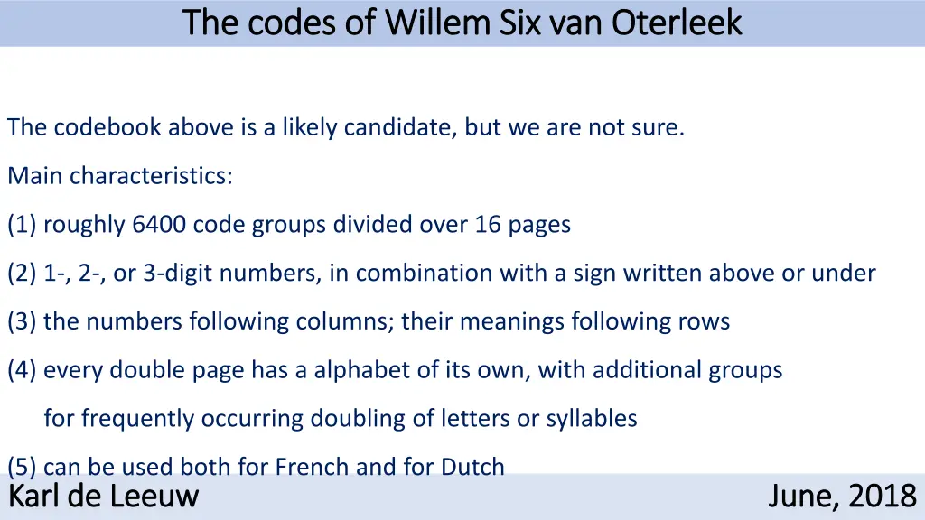 the codes of willem six van oterleek the codes 6