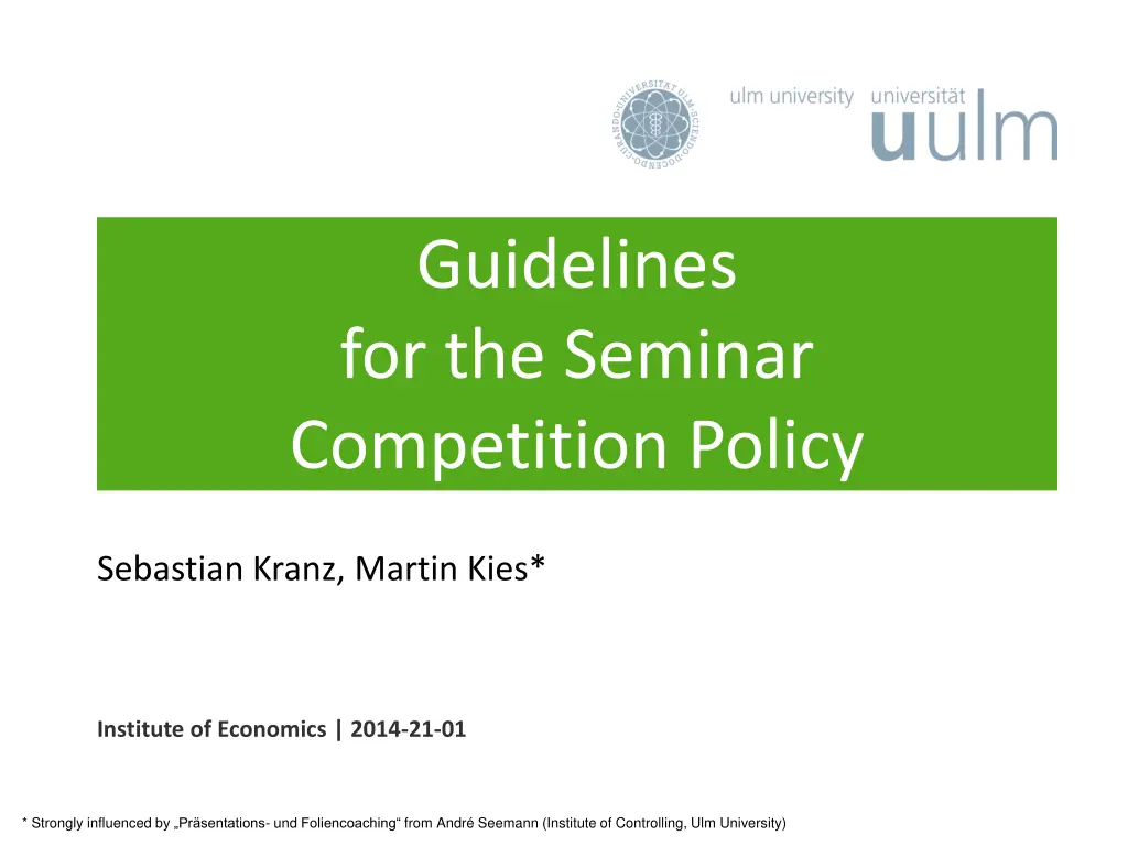 guidelines for the seminar competition policy
